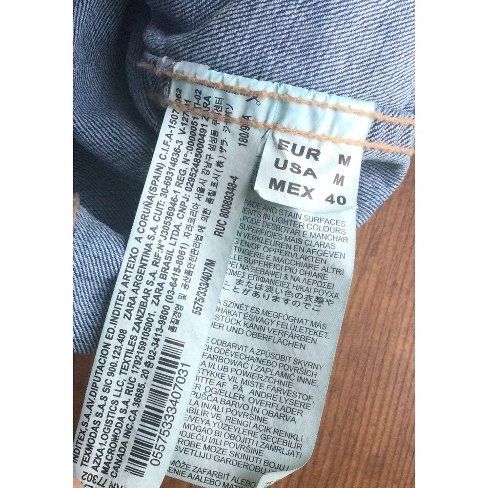Zara Denim Jacket Mens M Trucker Bomber‎ Celebrate Your Friendships Distressed